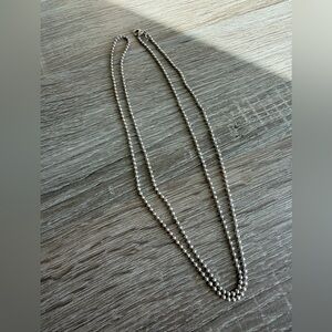 Tiffany & Co. Sterling Silver 925 Bead Ball Extra Long Chain Necklace 33.5”